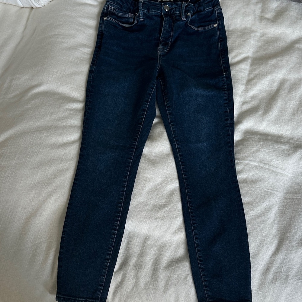 Good American Dark Indigo Skinny Jeans, Ankle size 6/28